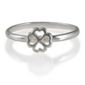 Sterling Silver 4 Leaf Clover Stacking Ring, Large