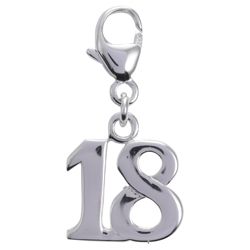 Sterling Silver '18' Charm