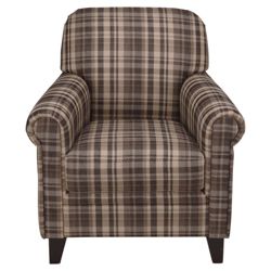 Maurice Fabric Chair, Chocolate Check