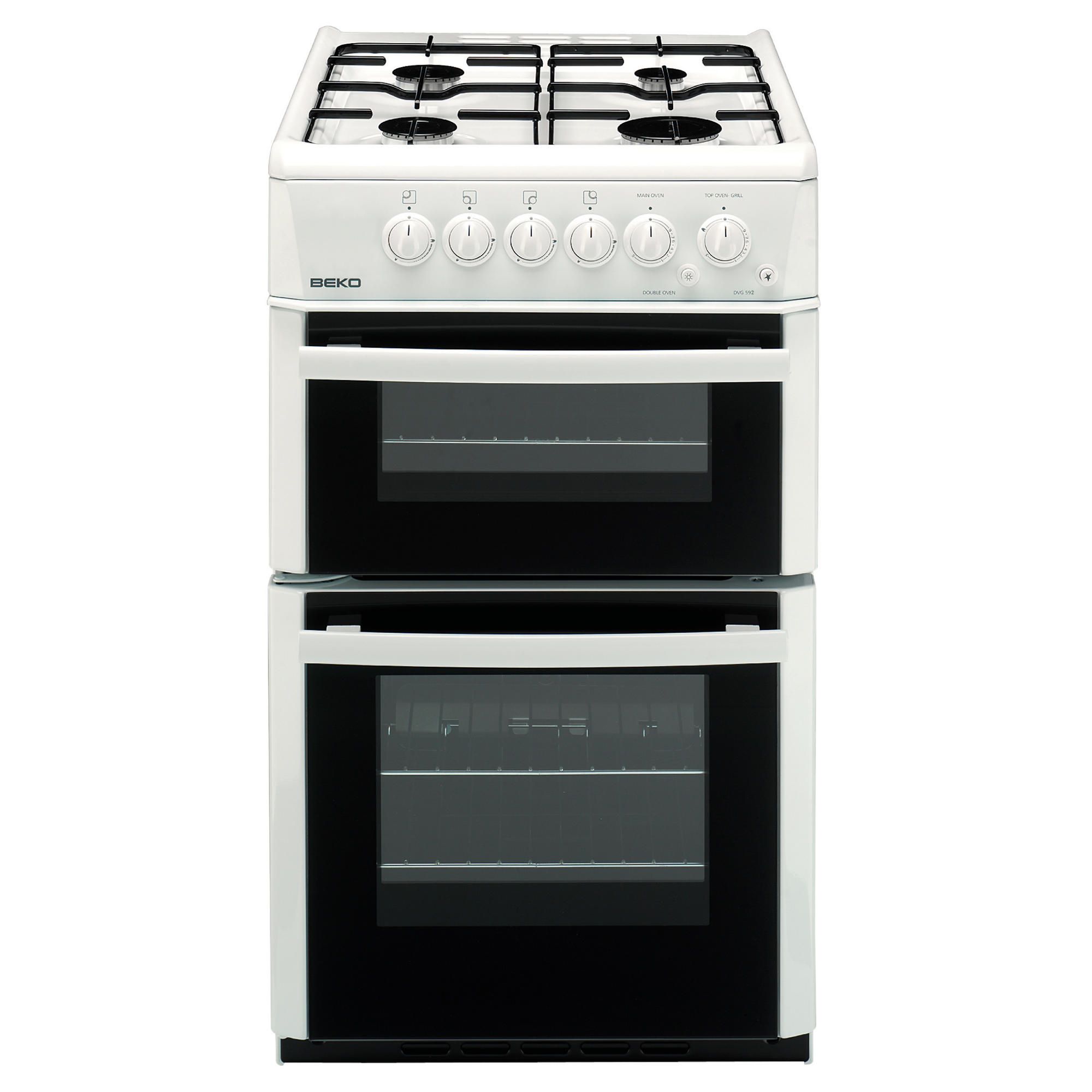 Beko DVG592WP 50cm Gas Double Oven White