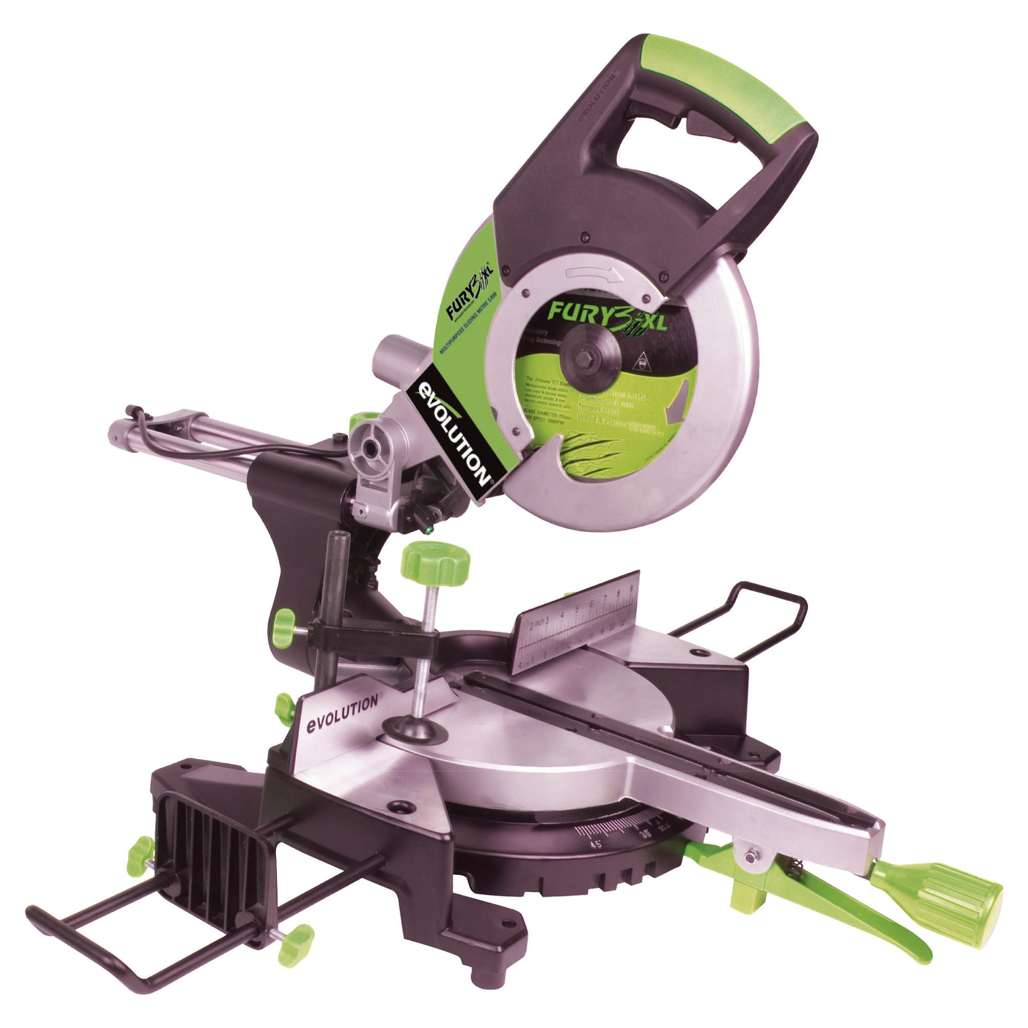 Evolution FURY3-XL Multipurpose Sliding Mitre Saw (Green)