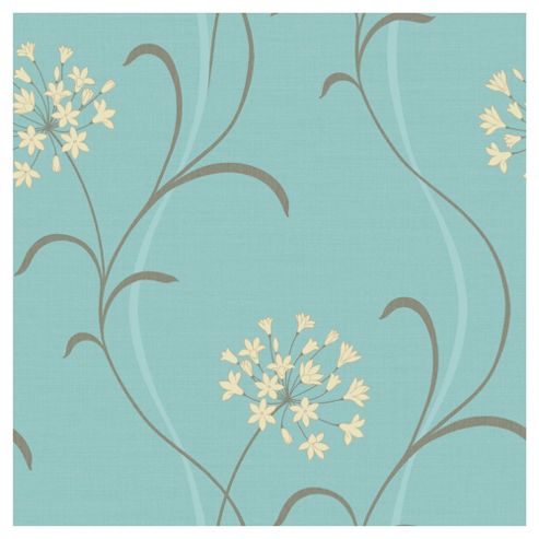 Image of Arthouse Blue Mia Motif wallpaper