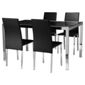 Noko 4 Seat Set, Black & Chrome
