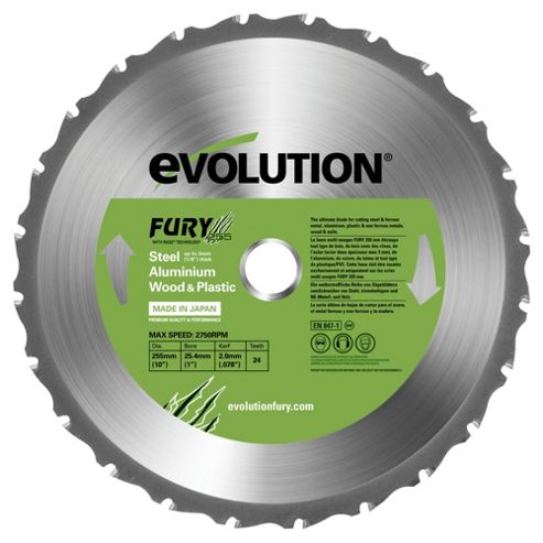 Image of Evolution Fury 255mm Multipurpose Tct Blade (green)
