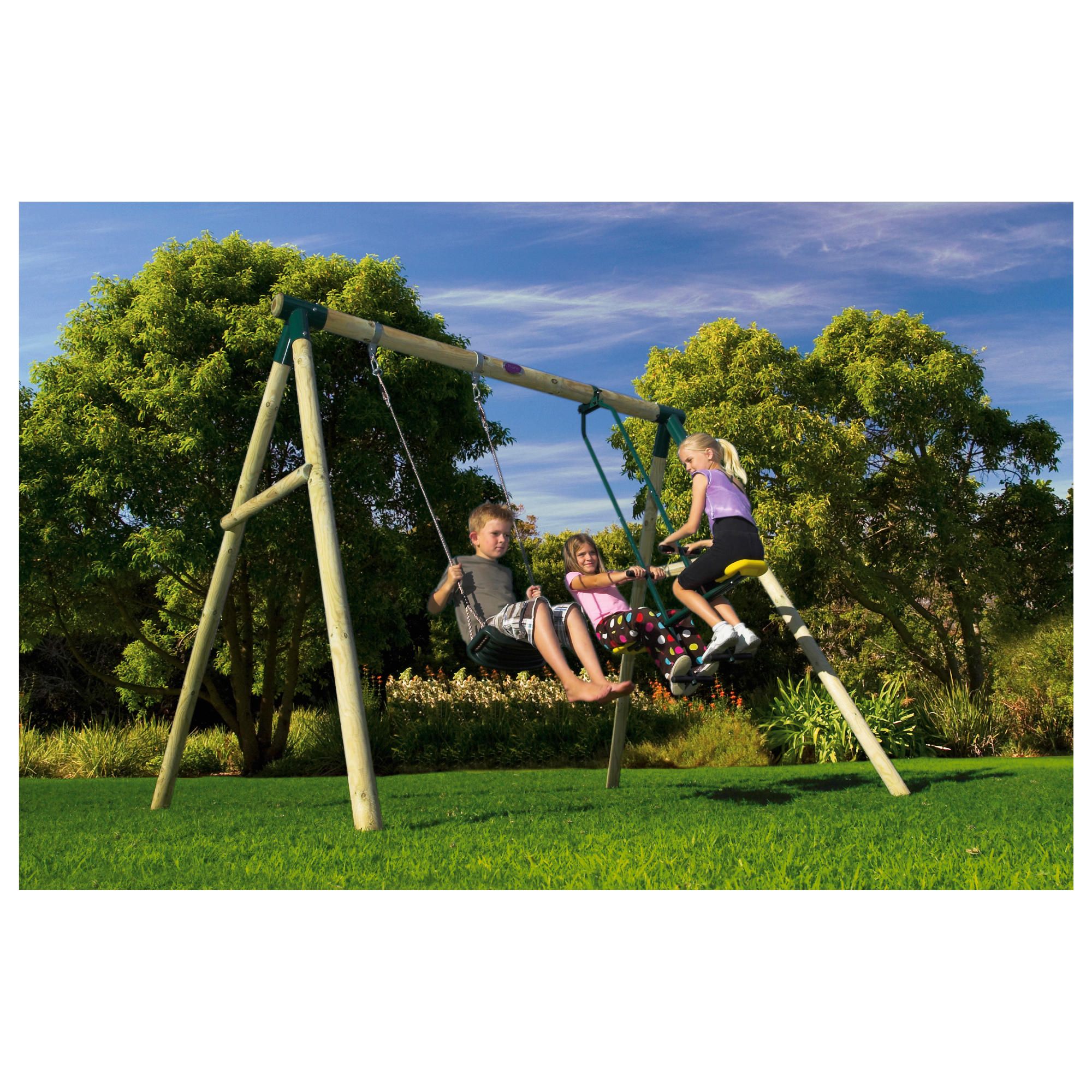 Plum Lemur Wooden Garden Swing Set