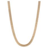 Gold Plated Silver Double Curb Necklace, 46cm
