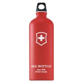 SIGG Swiss Cross Red Touch Classic Aluminium Drinking Water Bottle, 1L