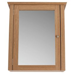 Portico Light Wood Wall Cabinet with Mirrored single door