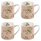 Katie Alice Pink Flowers Set of 4 Can Mugs.