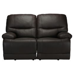 Angelo Leather Small Double Recliner Sofa, Chocolate