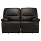Angelo Leather Small Double Recliner Sofa, Chocolate
