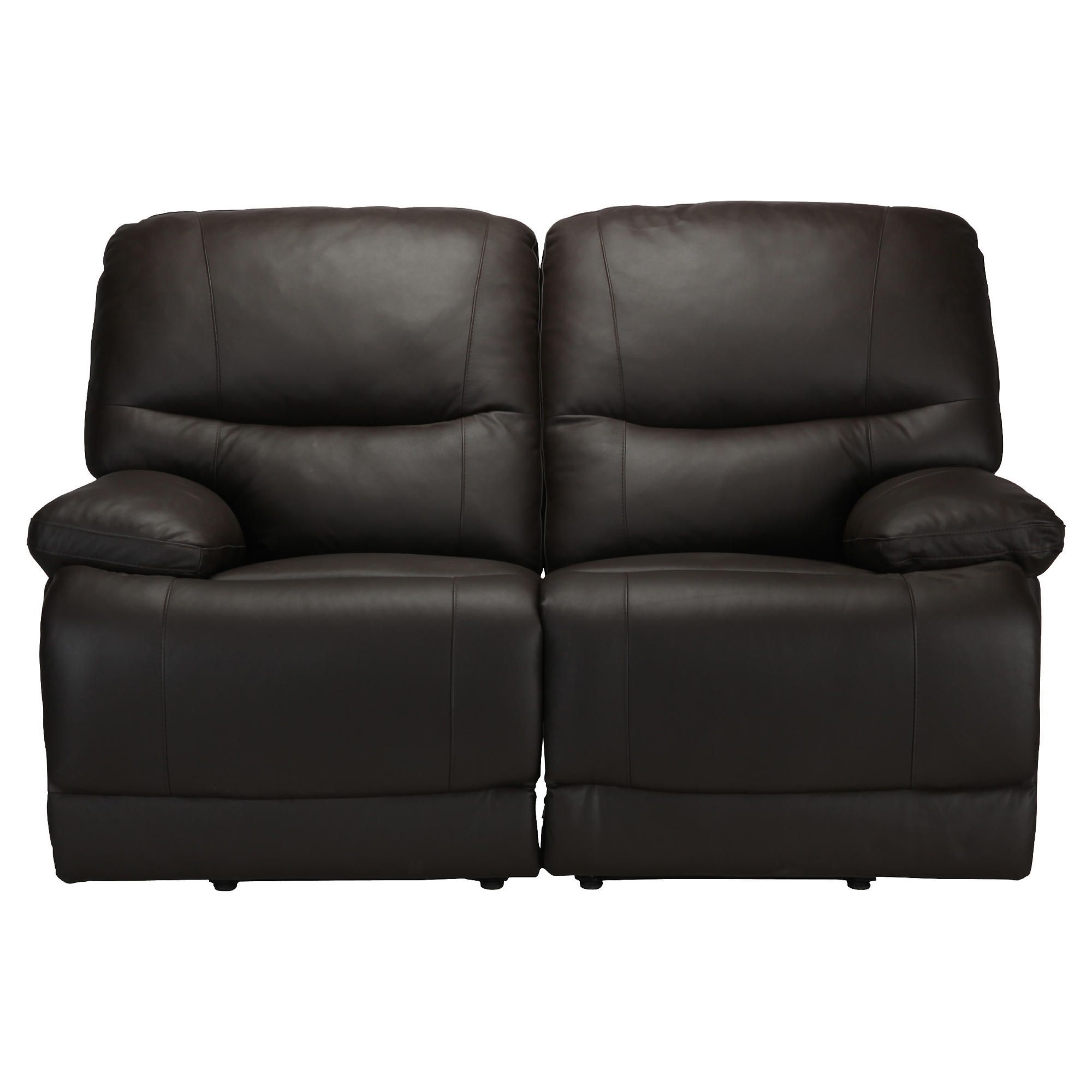 Angelo Leather Small Double Recliner Sofa, Chocolate at Tesco Direct