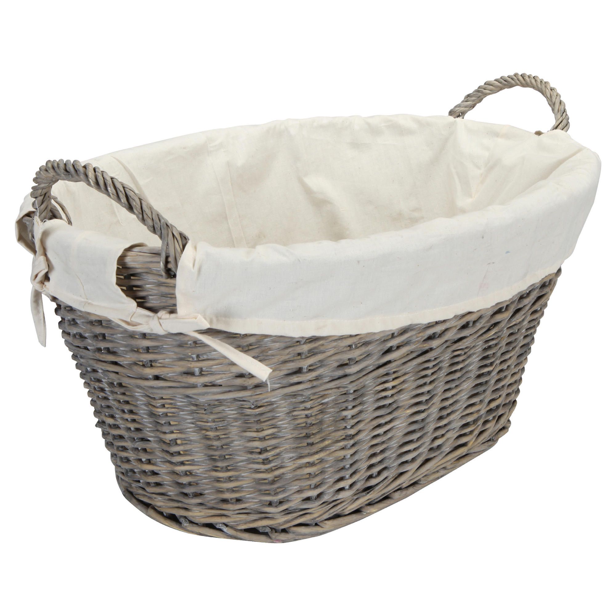 Wicker wash basket Grey Wash