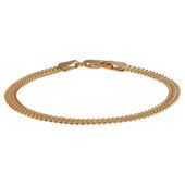 Gold Plated Silver Double Curb Bracelet, 20cm