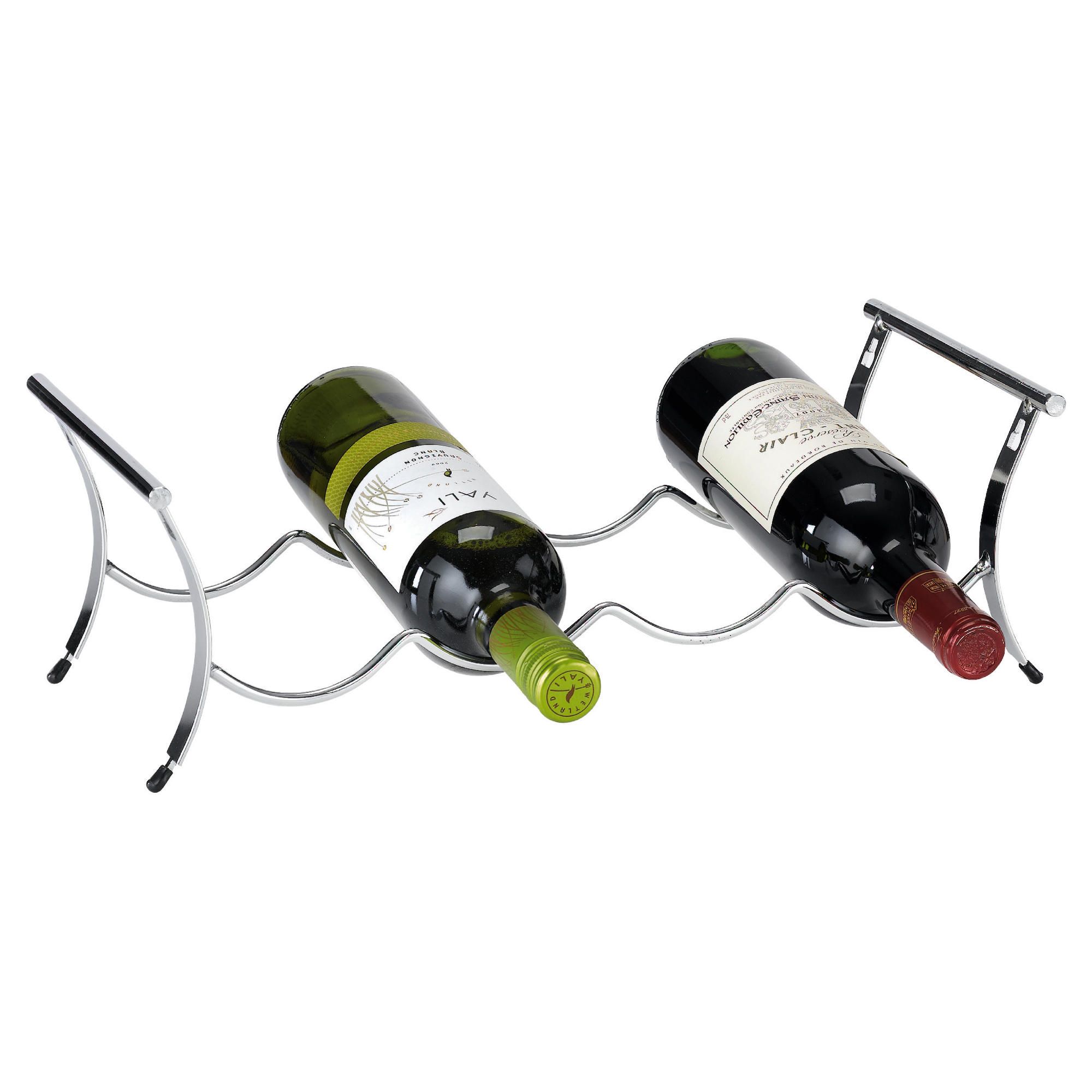 Ready To Assemble 4 Bottle Winestak, Chrome Ready To Assemble 4 Bottle Winestak, Chrome