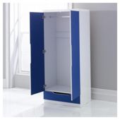 Seattle Kids Double Wardrobe, White & Blue