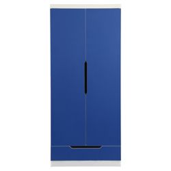 Seattle Kids Double Wardrobe, White & Blue