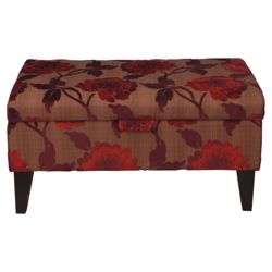 Ella Footstool, Floral Red