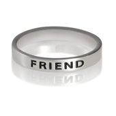 Sterling Silver Friend Stacking Ring, Small