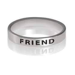 Sterling Silver Friend Stacking Ring, Small