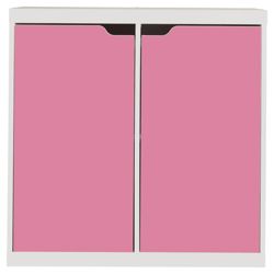 Seattle Kids 2 Door Storage Unit, White & Pink