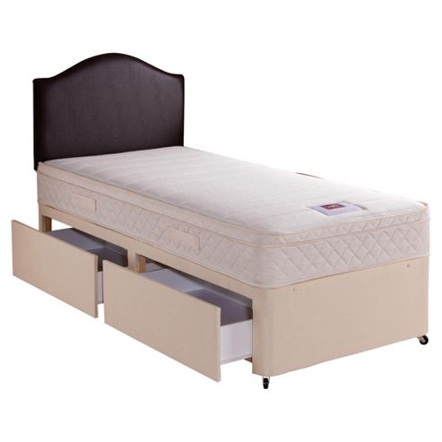 Image of Airsprung Danbury Memory Cushion Top Single 2 Drawer Divan Bed