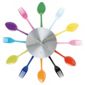 Present Time Wall Clock Silverware Utensils Steel multi colour