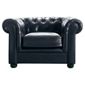 Chesterfield Leather Armchair, Black