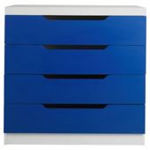 Seattle Kids 4 Drawer Chest, White & Blue