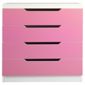 Seattle Kids 4 Drawer Chest, White & Pink