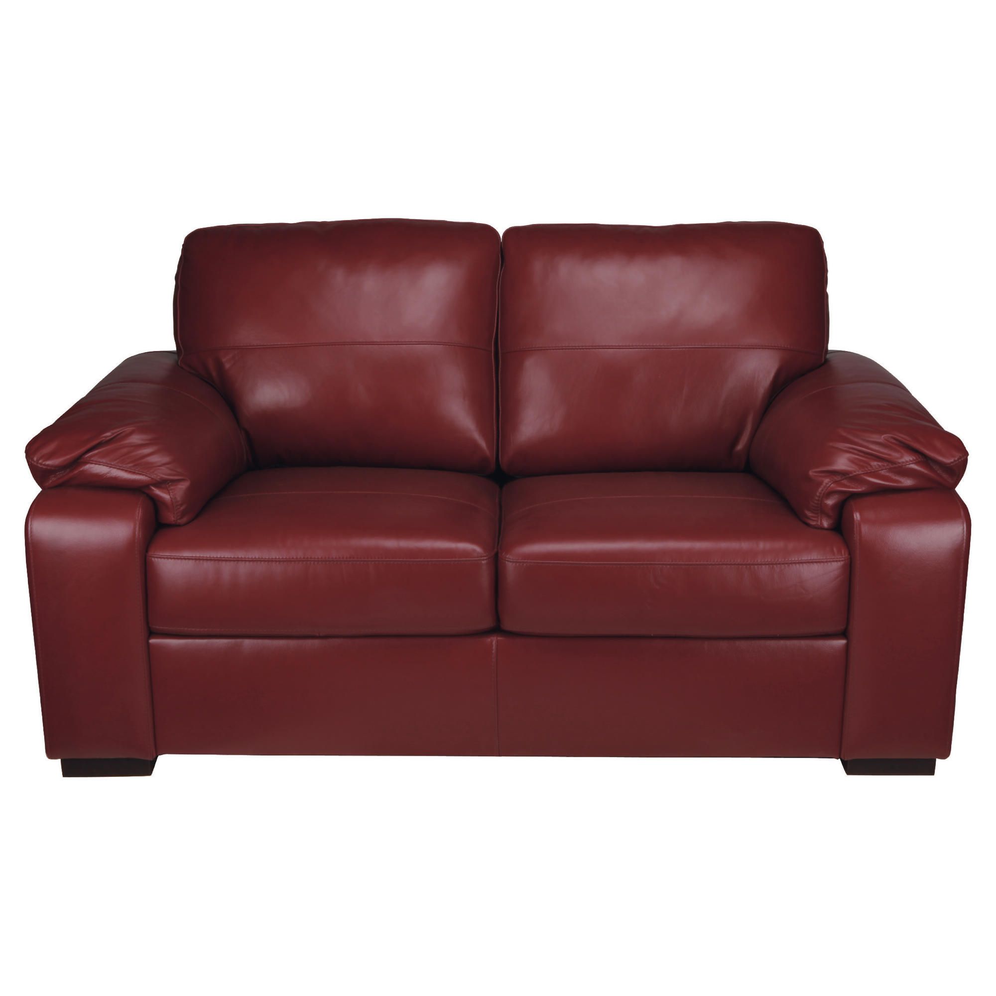 Ashmore Small Leather Sofa, Red at Tesco Direct