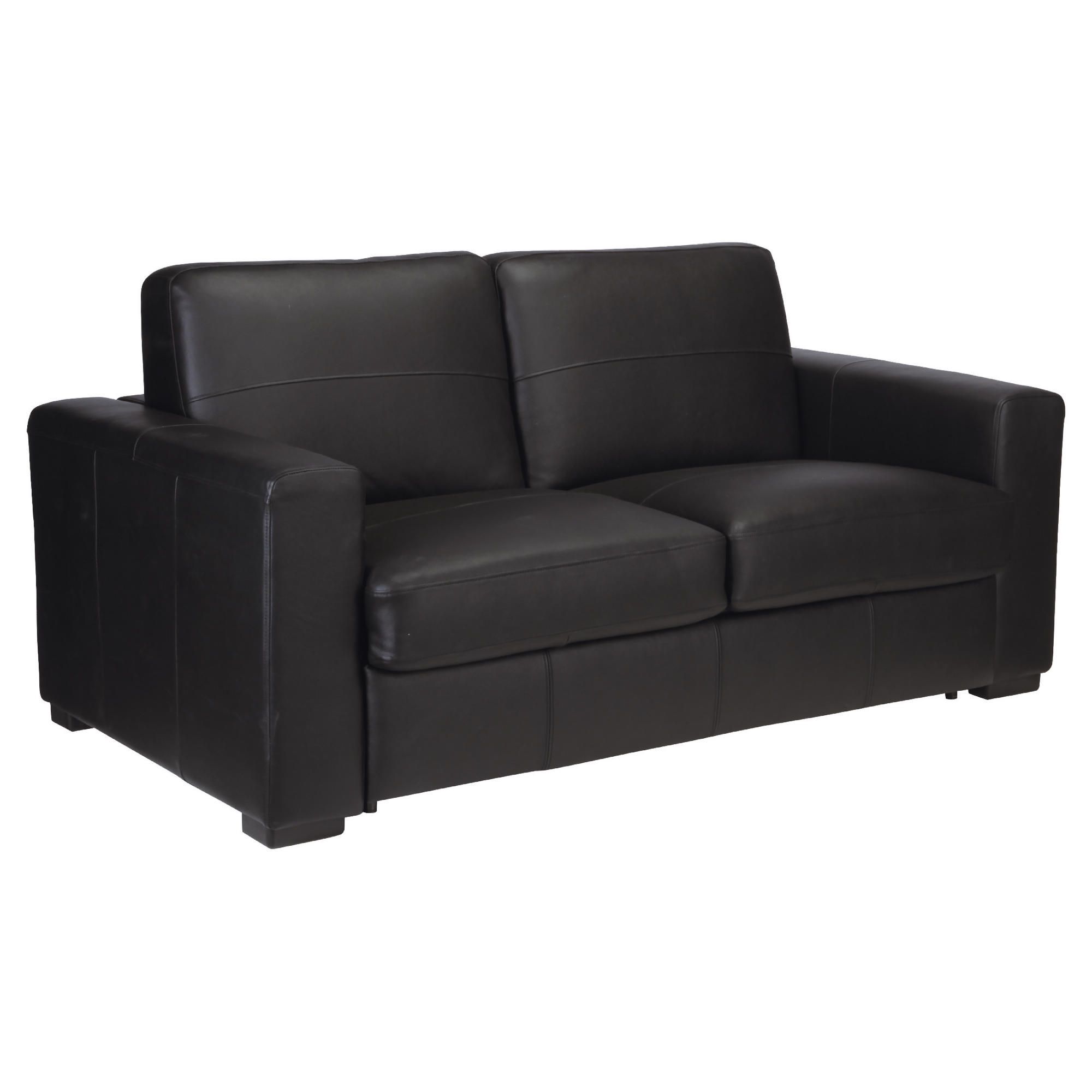 Venice Leather Sofa Bed Black at Tesco Direct