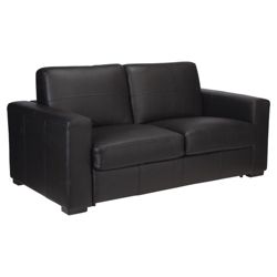 Venice Leather Sofa Bed Black