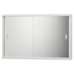 Tesco Double Sliding Mirror Door White Cabinet