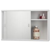 Tesco Double Sliding Mirror Door White Cabinet