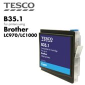 Tesco LC1000 Cyan Printer Ink Cartridge (Compatible with printers using Brother LC-1000 Cyan Printer Ink Cartridges)