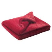 Tesco ribbed faux fur throw berry
