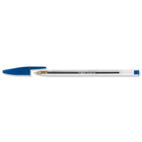 Image of Bic Cristal Clear Barrel Ballpoint Pen, Blue, 50 Pack