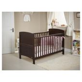 Obaby Grace 4 Piece Cot Bed Set, Dark Pine Cot Bed With Pink Bedding (includes mattress, quilt & bumper)