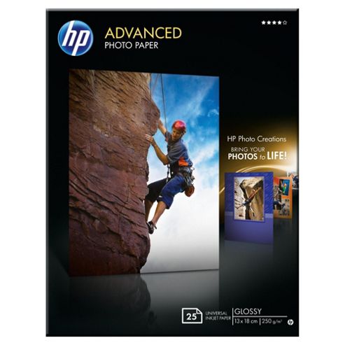 Image of Hp Advanced Glossy Universal Inkjet Photo Paper - 25 Sheets