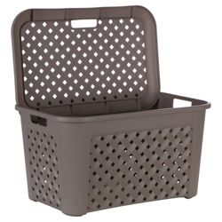 Arianna large laundry basket with lid, mole