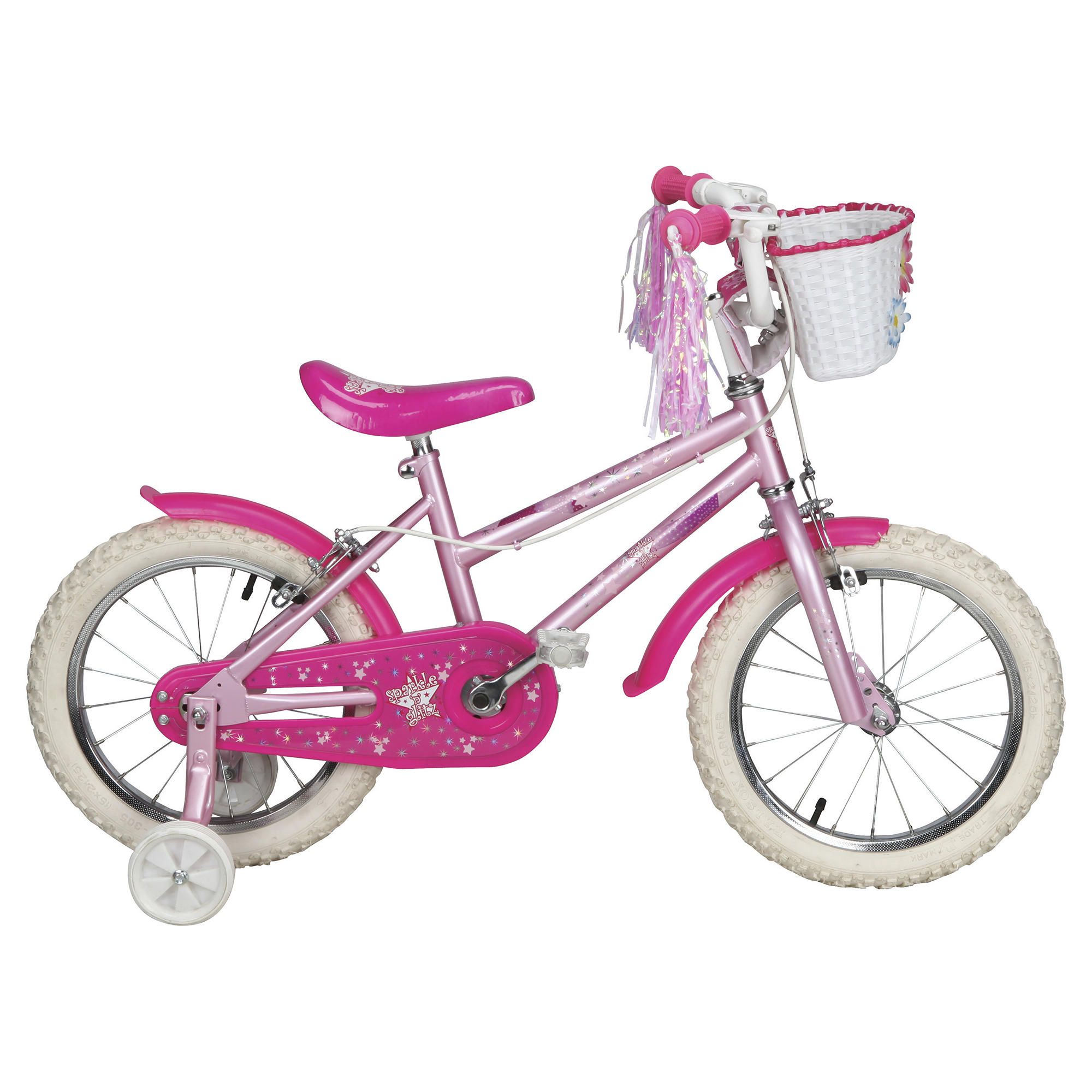 Sparkle & Glitz Kids 16” Wheel Bike -Girls with stabilisers