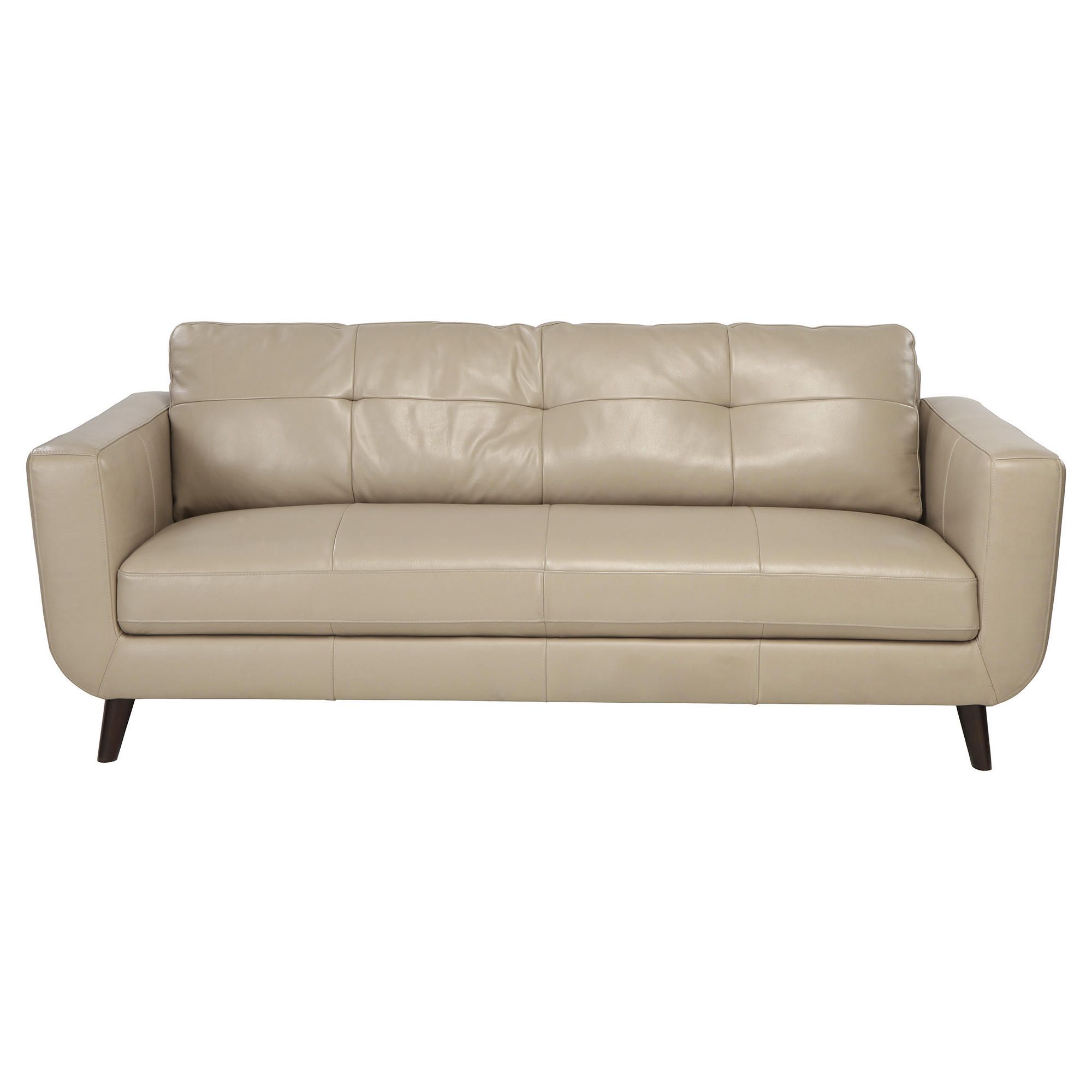 Lorenzo Leather Large Sofa Taupe at Tescos Direct