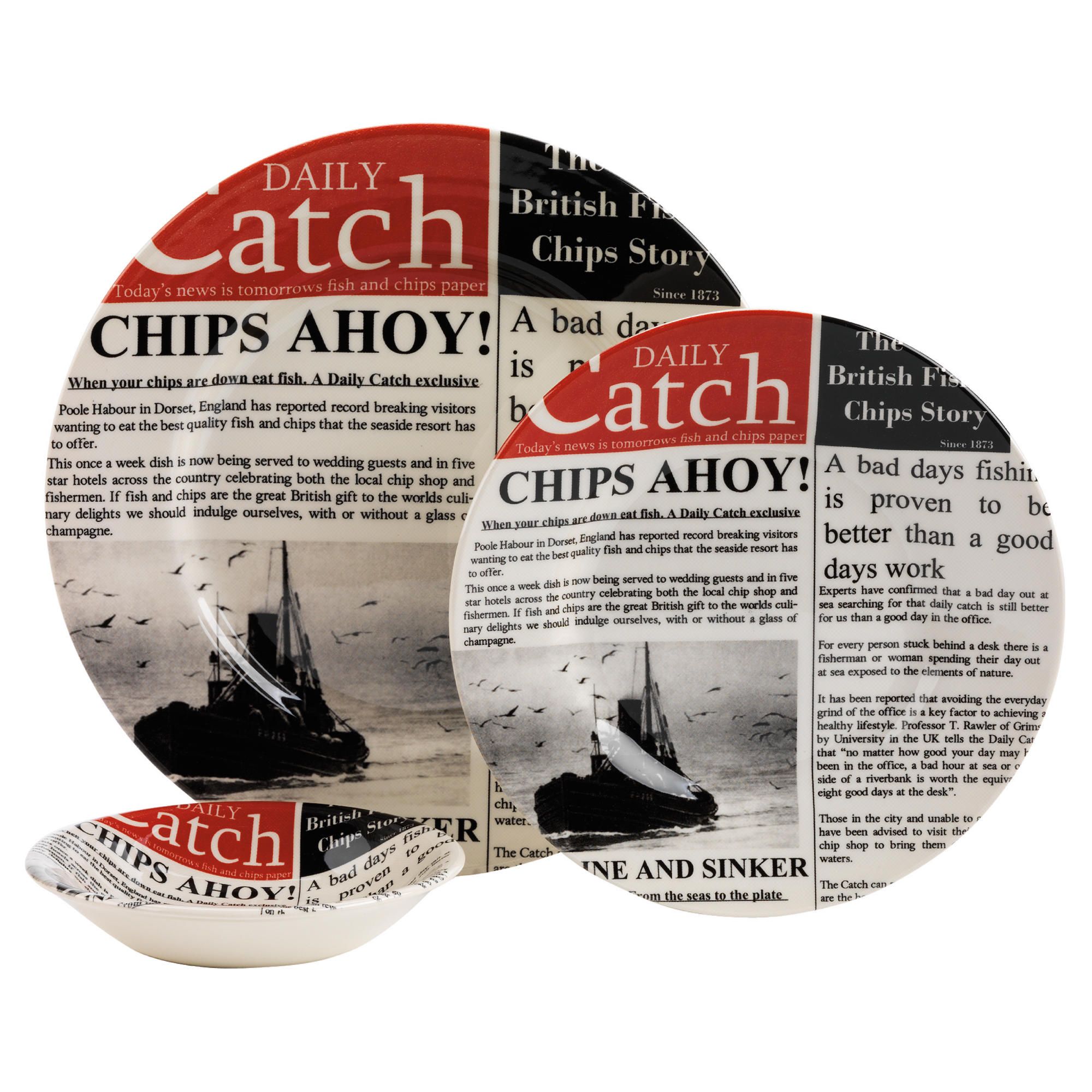 Poole Pottery Fish & Chips 12 piece Dinner Set