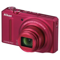 Nikon Coolpix S9100 Digital Camera (Red)