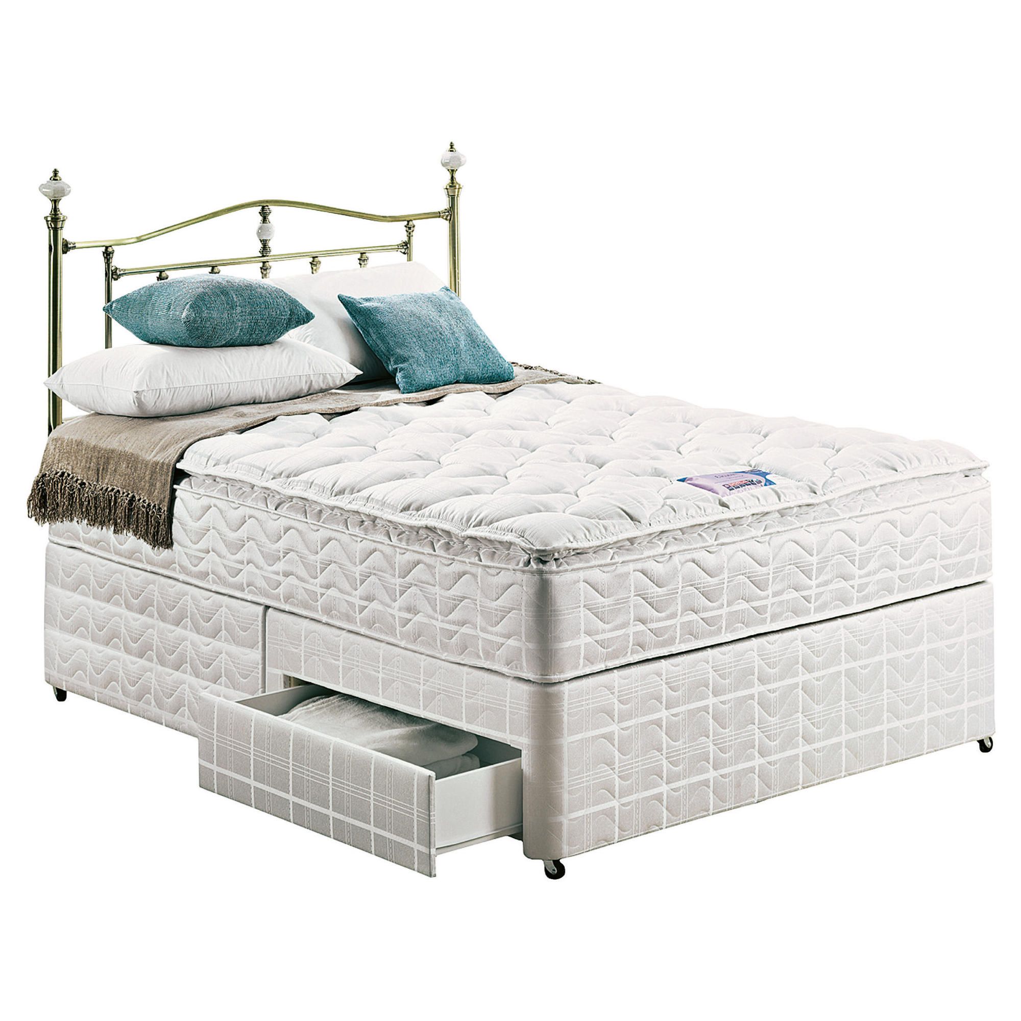 Silentnight Miracoil 3-Zone Pillowtop Barbados Single 2 Drw Divan Set