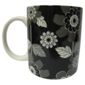 Tesco Modern Flower Set of 4 Mugs, Black