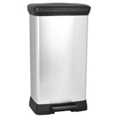 Curver Deco 50L silver pedal bin