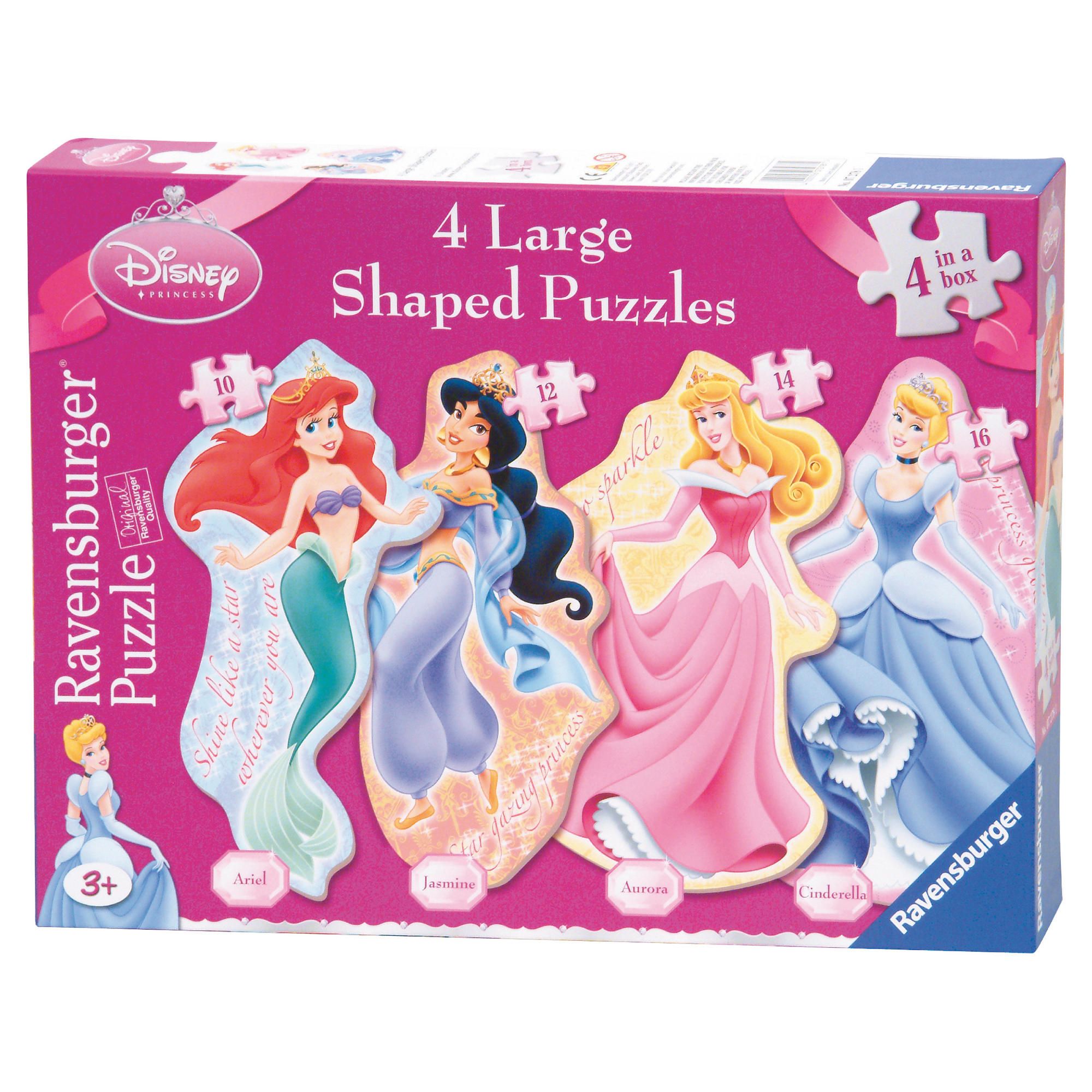 Princess 4 Shaped Puzzles (10,12,14,16Piece)