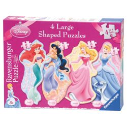 Princess 4 Shaped Jigsaw Puzzles 10,12,14,16 Piece